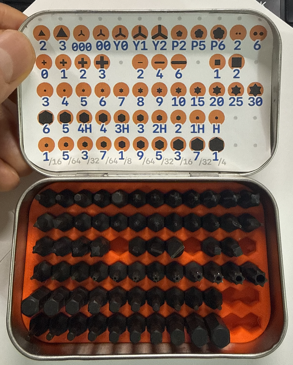 Driver Bits Organizer Label